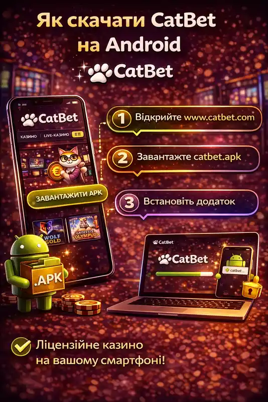 Установка приложения CatBet на Android — скачивание APK с официального сайта, разрешение неизвестных источников и иконка на главном экране